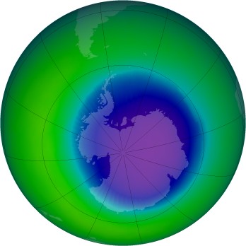 October 1996 monthly mean Antarctic ozone